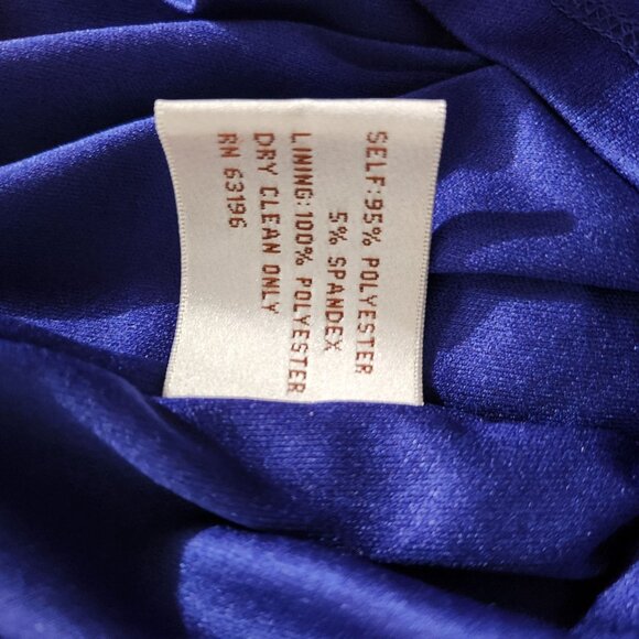 Suzi Chin For Maggy Dress Womens Size 6 Draped Royal Blue Sleeveless Formal - Picture 9 of 12